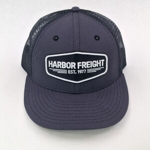 Harbor Freight Hat Cap Snap Back One Size Gray Trucker Mesh Patch Logo Mens